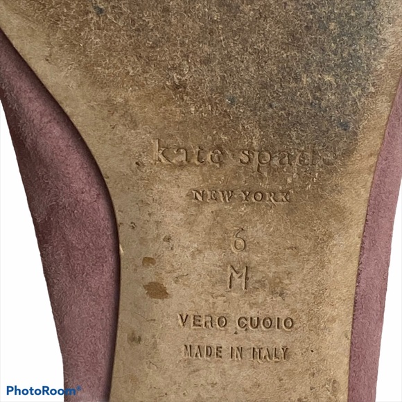 Kate Spade Murray Suede Scalloped Pearl Tie Flats - Picture 10 of 10